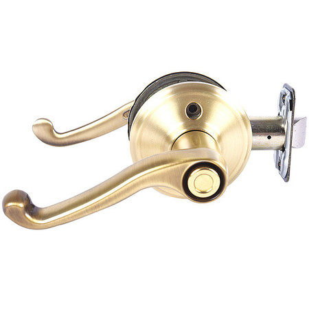 SCHLAGE RESIDENTIAL Door Lever Lockset, Satin Brass, Privacy F40 FLA 608