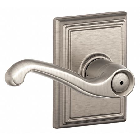 SCHLAGE RESIDENTIAL Door Lever Lockset, Satin Nickel, Privacy F40 FLA 619 ADD