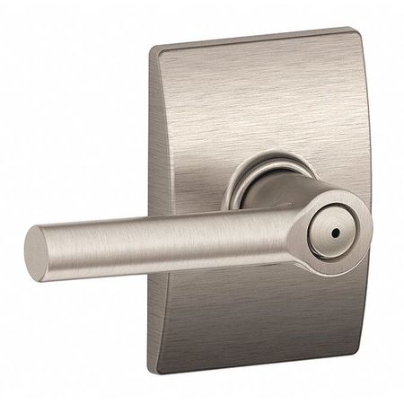 SCHLAGE RESIDENTIAL Door Lever Lockset, Satin Nickel, Privacy F40 BRW 619 CEN