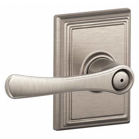 SCHLAGE RESIDENTIAL Door Lever Lockset, Satin Nickel, Privacy F40 VLA 619 ADD