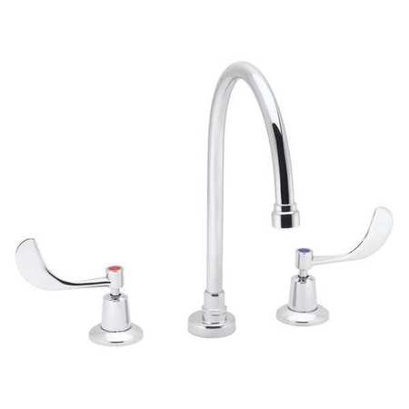 SPEAKMAN Wristblade Handle 8" Mount, 3 Hole Gooseneck Bathroom Faucet, Polished chrome SC-3004-8-LD-E