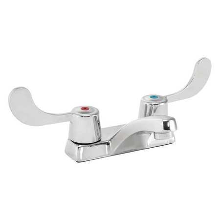 SPEAKMAN Wristblade Handle 4" Mount, 2 Hole Low Arc Bathroom Faucet, Polished chrome SC-4074-E-LD