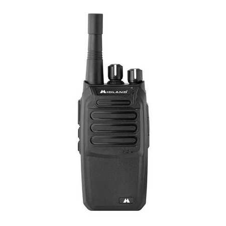 Midland Radio Portable Two Way Radio, 16 CH, Blk, 470 MHz BR200