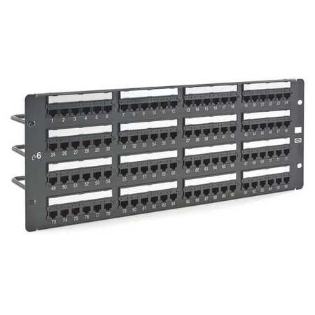 HUBBELL PREMISE WIRING Patch Panel, 6.97in.H, 6 Category, Steel HP696