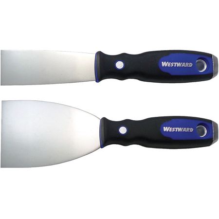Westward Putty Knife Set, Flexible, 1-1/2, 3"W, 2 Pc. 46A915