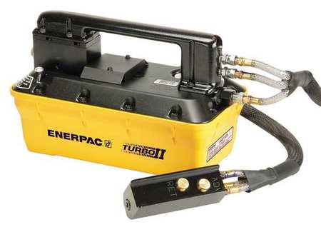 ENERPAC PARG1102N, Turbo II Air Hydraulic Pump, 3/3 Manual Valve, Pendant, 127 in3 Usable Oil, Single-Acting PARG1102N