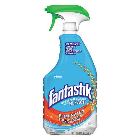 Fantastik All Purpose Cleaner with Bleach, 32 oz. Trigger Spray Bottle, Unscented, 8 PK 308685