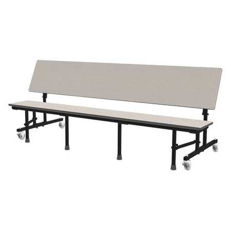 PALMER HAMILTON Rectangle Mobile Bench Table, 15" X 29", Gray Glace 34M13291508