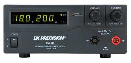 B&K Precision Switching DC Power Supply, 100/240V AC, 18V DC, 20A 1688B