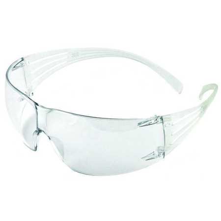 3M SecureFit Safety Glasses, 200 Series, Anti-Fog, Anti-Scratch, Frameless, Clear Arm, Clear Lens SF201AFP