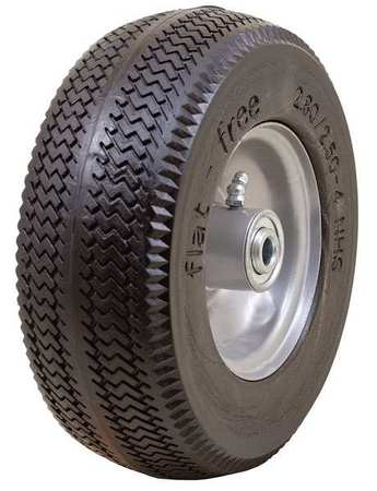 MARASTAR Flat Free Wheel, Polyurethane, 275 lb, Gray 00026
