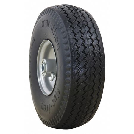 Marastar Flat Free Wheel, Polyurethane, 300 lb, Gray 30030
