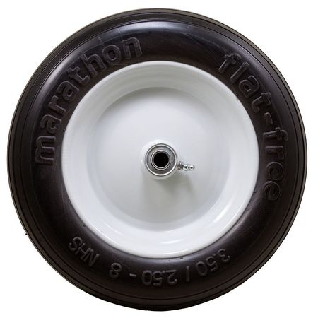 Marastar Flat Free Wheel, Polyurethane, 350lb, White 00081