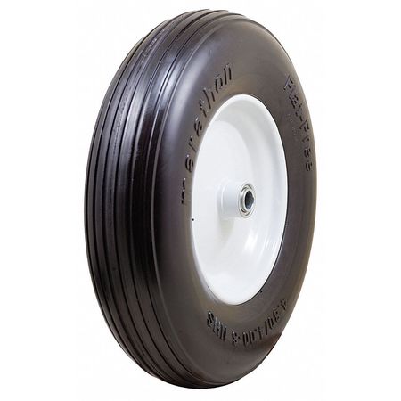 Marastar Flat Free Wheel, Polyurethane, 500lb, White 00063