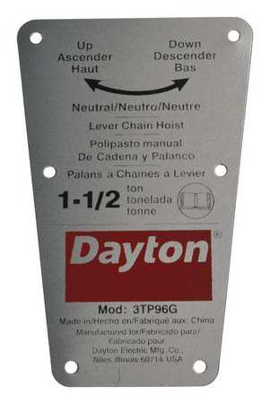 DAYTON Capacity Label 71317705G