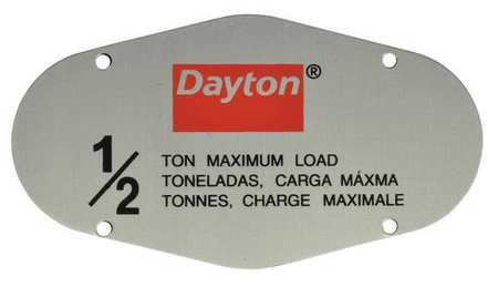 DAYTON Capacity Label GHH019