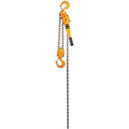 HARRINGTON Lever Chain Hoist, 10,000 lb Load Capacity, 5 ft Hoist Lift, 1 31/32 in Hook Opening LB050-5