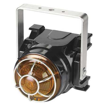 FEDERAL SIGNAL Beacon Warning Light, Amber, LED, 24VDC G-LED-DC-T-A