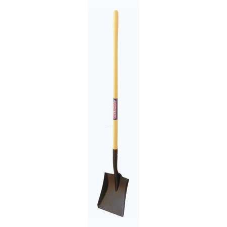 WESTWARD 16 ga Square Point Shovel, Steel Blade, 47 in L Yellow Fiberglass Handle 46MP81