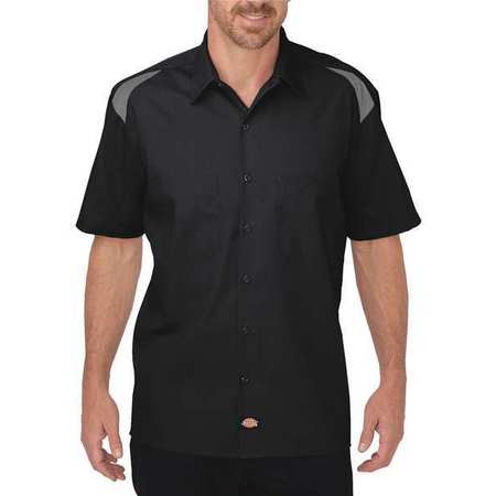 DICKIES Short Sleeve Shirt, Black Smoke, L 05BKSM RG L