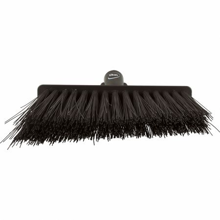 Vikan 11 51/64 in Sweep Face Angle Broom, Stiff, Synthetic, Black 29149