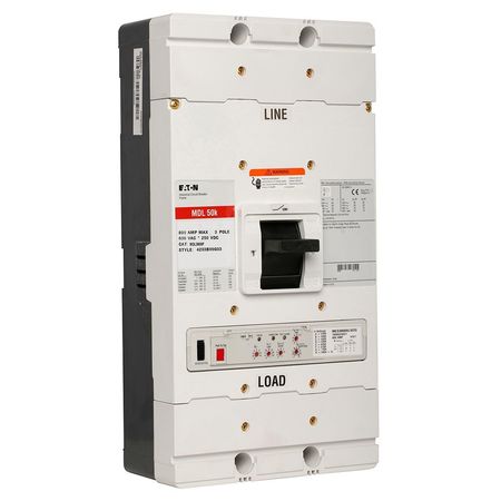 Eaton Molded Case Circuit Breaker, MDL Series 800A, 3 Pole, 600V AC MDL3800