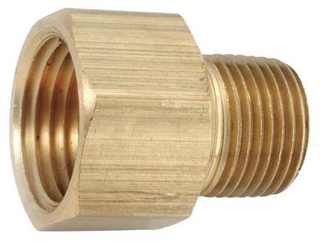 Zoro Select Brass Reducer, FNPT x MNPT, 3/8" x 1/4" Pipe Size 706120-0604