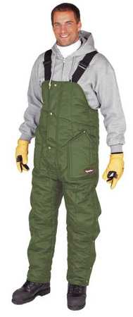 REFRIGIWEAR Bib Overalls, Sage, Size 30x29-1/2 In. 0385RSAGSML