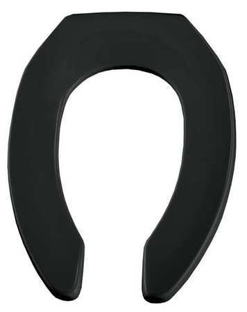 Bemis Toilet Seat, Without Cover, Plastic, Elongated, Black 1955SSCT 047