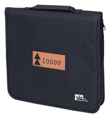 Ideal Flat Zippered Tool Bags, Black, Nylon, 20 Pockets 35-9352