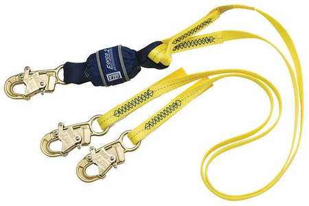 3M DBI-SALA Shock Absorbing Lanyard, 6 ft., Yellow 1246161