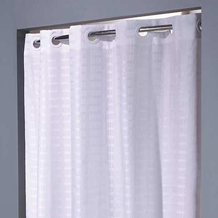 HOOKLESS Shower Curtain, Polyester, White, 42 in W, 74 in L HBH43LIT01SX