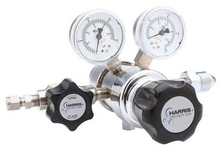 Harris Specialty Gas Regulator, Two Stage, CGA-350, 0 to 15 psi, Use With: Hydrogen KH1055