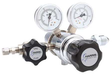 Harris Specialty Gas Regulator, Two Stage, CGA-580, 0 to 50 psi, Use With: Argon, Helium, Nitrogen KH1059