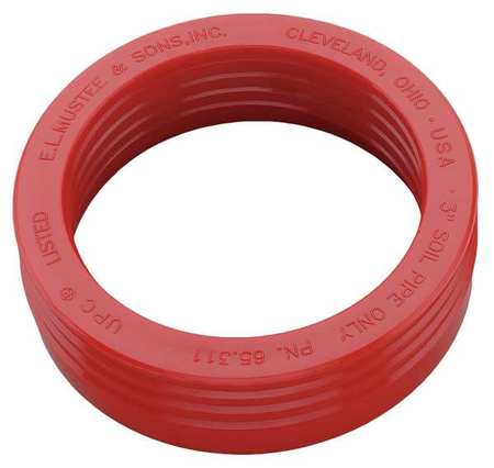 MUSTEE 3 " Dia., Rubber, Red Finish, Drain Seal 65.311