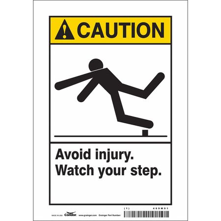 CONDOR Safety Sign, 10 in Height, 7 in Width, Vinyl, Horizontal Rectangle, English, 469M91 469M91