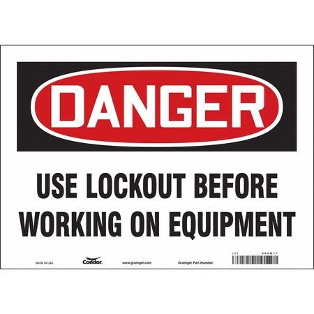 Safety Sign, 10 In Height, 14 In Width, Vinyl, Horizontal Rectangle, English, 469M17