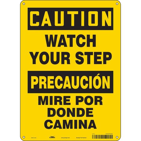 CONDOR Safety Sign, 14 in Height, 10 in Width, Polyethylene, Vertical Rectangle, English, Spanish, 469P88 469P88