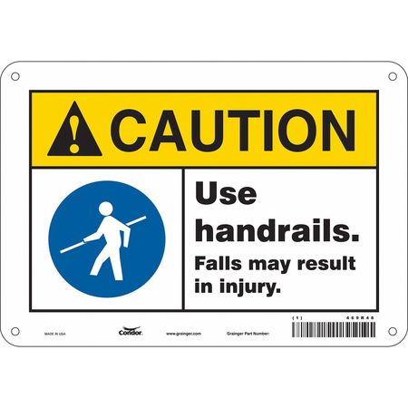 CONDOR Safety Sign, 7 in Height, 10 in Width, Polyethylene, Vertical Rectangle, English, 469R48 469R48