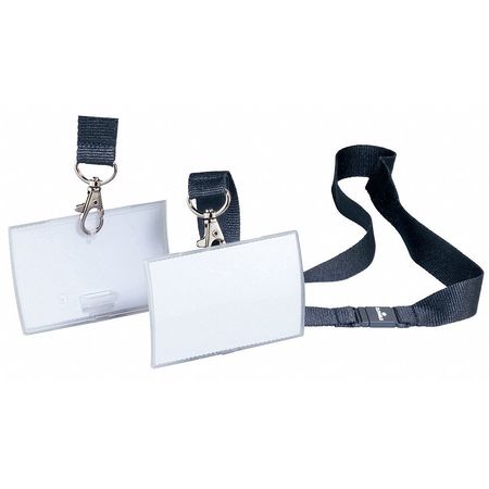 DURABLE OFFICE PRODUCTS Badge Holder with Lanyard, Clear, PK10 821719