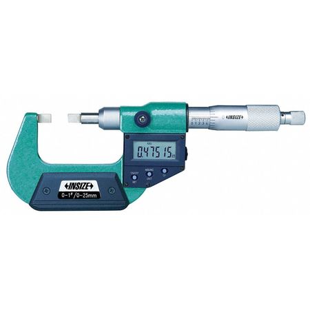 INSIZE Blade Micrometer, Ratchet Thimble 3532-25BE