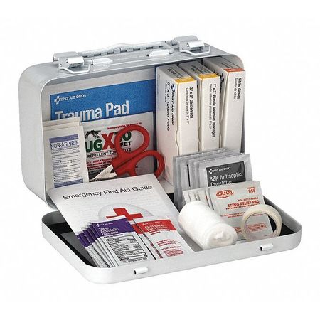 Zoro Select First Aid Kit, Metal, 5 Person 59266