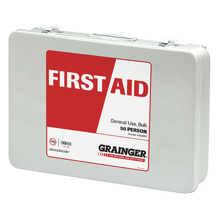 ZORO SELECT First Aid Kit, Metal, 50 Person 59362