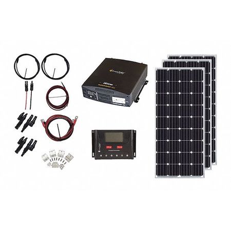 Grape Solar Solar Panel Kit, 19.7V DC, 9.15A GS-540-KIT-BT