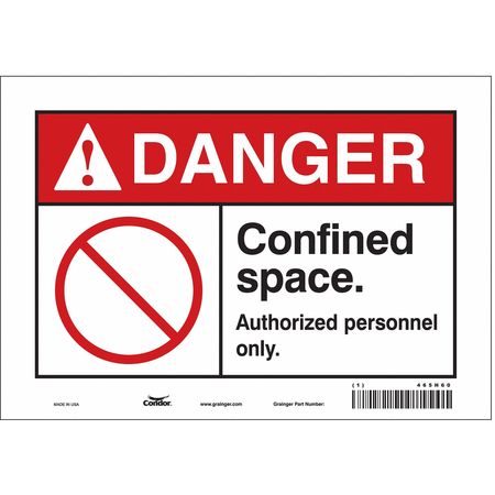 CONDOR Safety Sign, 7 in Height, 10 in Width, Vinyl, Vertical Rectangle, English, 465H60 465H60