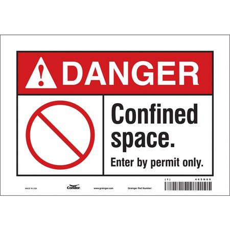 CONDOR Safety Sign, 7 in Height, 10 in Width, Vinyl, Vertical Rectangle, English, 465H69 465H69