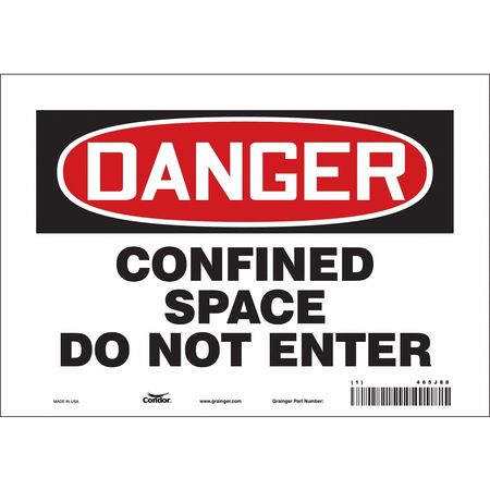 Condor Safety Sign, 7 in Height, 10 in Width, Vinyl, Vertical Rectangle, English, 465J88 465J88