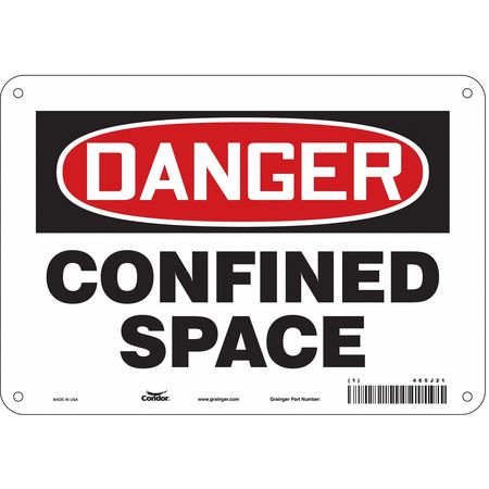 CONDOR Safety Sign, 7 in Height, 10 in Width, Aluminum, Vertical Rectangle, English, 465J21 465J21