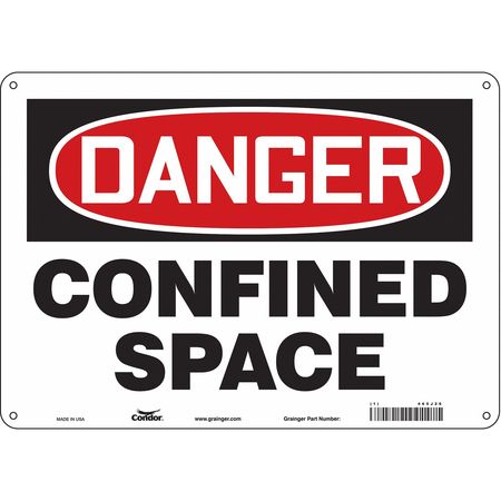 CONDOR Safety Sign, 10 in Height, 14 in Width, Polyethylene, Horizontal Rectangle, English, 465J26 465J26