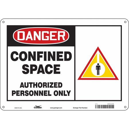 CONDOR Safety Sign, 10 in Height, 14 in Width, Aluminum, Horizontal Rectangle, English, 465J40 465J40